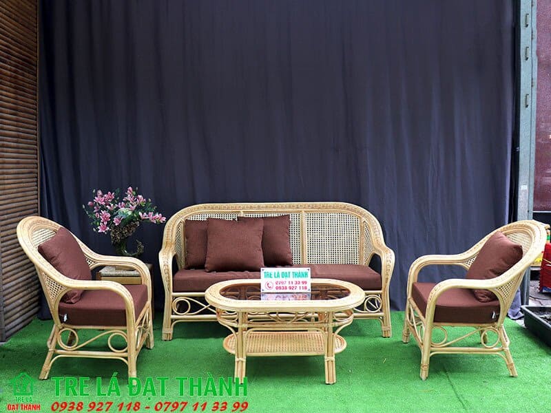 Bàn Ghế Song Mây - BGSM017